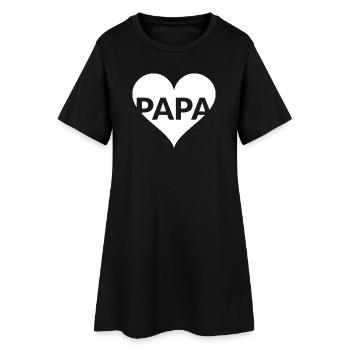 PAPA Heart Love Design - Robe T-shirt Femme - noir - Devant