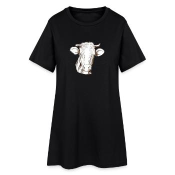 Vache - Robe T-shirt Femme - noir - Devant
