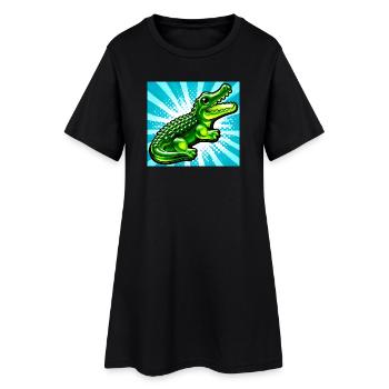 crocodile - Robe T-shirt Femme - noir - Devant