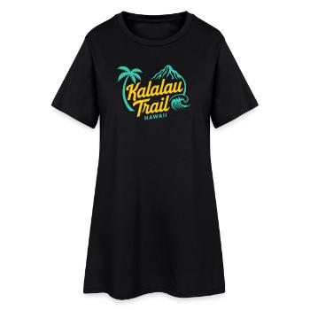 Motif du sentier Kalalau Hawaii – Logo du sentier côtier - Robe T-shirt Femme - noir - Devant