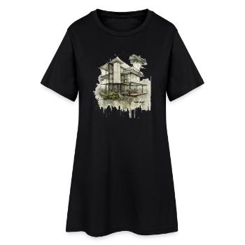 Maison moderne de la jungle urbaine - Robe T-shirt Femme - noir - Devant
