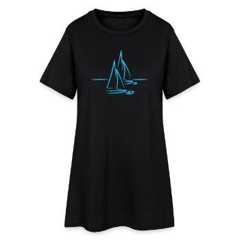 Sailor Sailing Sailboat Gift - Women’s T-Shirt Dress - black - Front