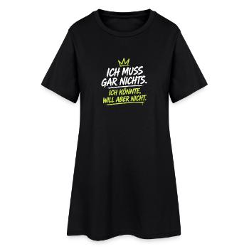 Ich Könnte Will Aber Nicht – Neon Krone - Frauen T-Shirt-Kleid - Schwarz - Vorne