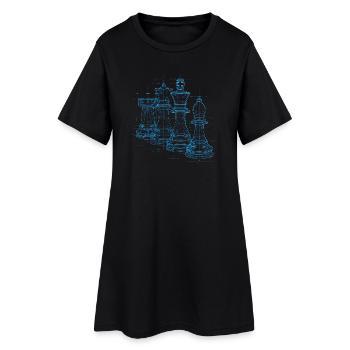 Chess Blueprint for Men Gift - Women’s T-Shirt Dress - black - Front
