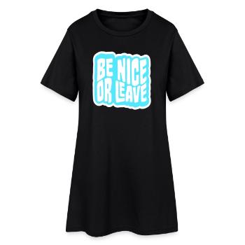 Attitude de « Sois gentil ou laisse » drôle de phrase - Robe T-shirt Femme - noir - Devant