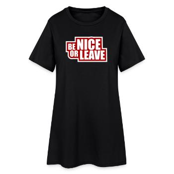 Attitude de « Sois gentil ou laisse » drôle de phrase - Robe T-shirt Femme - noir - Devant