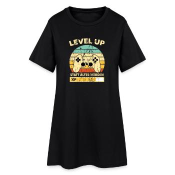 Level Up Retro Controller XP Geburtstag - Frauen T-Shirt-Kleid - Schwarz - Vorne