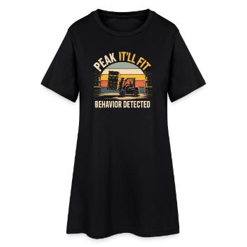Wird schon passen | Staplerfahrer Humor - Frauen T-Shirt-Kleid - Schwarz - Vorne