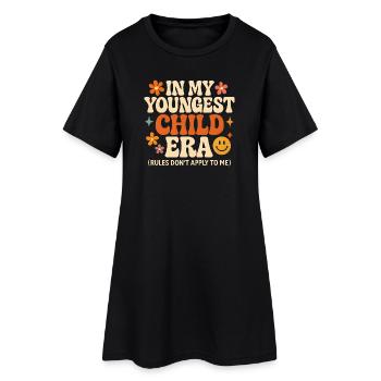 Dans l’humour de l’ère de My Younger Child et de la famille des filles - Robe T-shirt Femme - noir - Devant