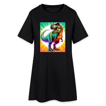 dinosaure - Robe T-shirt Femme - noir - Devant
