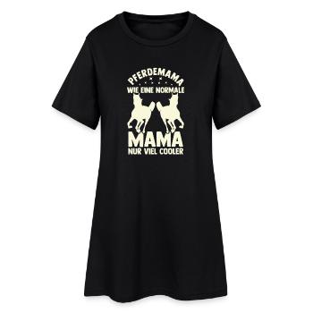 Reiten Mama Mutter Pferdeliebhaber Reiterhof Pferd - Frauen T-Shirt-Kleid - Schwarz - Vorne