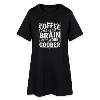 Kaffee Spruch - Lustiges Vintage Kaffeeliebhaber - Frauen T-Shirt-Kleid - Schwarz - Vorne