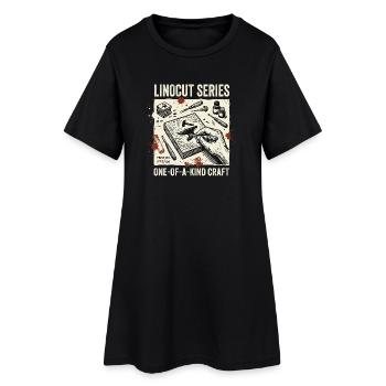 Série Linograv - Robe T-shirt Femme - noir - Devant