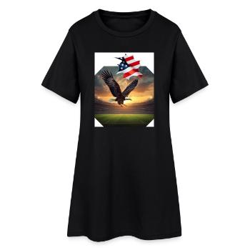 Aigle patriotique dans le stade - Robe T-shirt Femme - noir - Devant