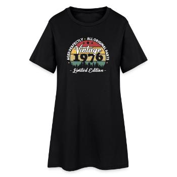 Original 1976 Vintage Vintage Anniversaire Rétro - Robe T-shirt Femme - noir - Devant
