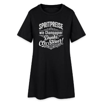Spritpreise wie... - CO2 Steuer - Frauen T-Shirt-Kleid - Schwarz - Vorne