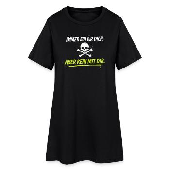 Neon Schädelkreuz mit Spruch - Frauen T-Shirt-Kleid - Schwarz - Vorne