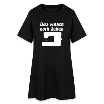 Nähmaschine - Frauen T-Shirt-Kleid - Schwarz - Vorne
