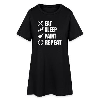 Eat Sleep Paint Repeat - Women’s T-Shirt Dress - black - Front
