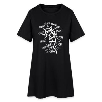 Crack Snap Pop Lustiger Ninja-Joint-Humor - Frauen T-Shirt-Kleid - Schwarz - Vorne