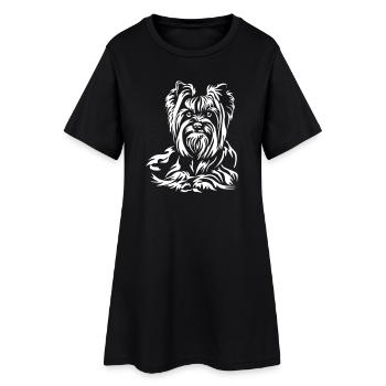 Yorkshire Terrier « Édition noire » - Robe T-shirt Femme - noir - Devant