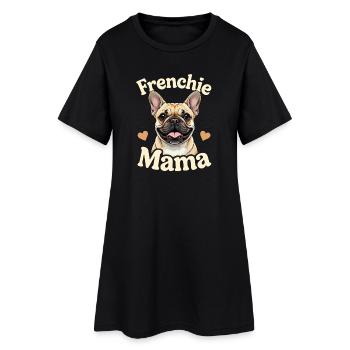 Maman Française Cœur Chien Amoureux Chiens - Robe T-shirt Femme - noir - Devant