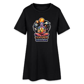 Moon Meditation, Moon Mindfulness, Spiritual - Women’s T-Shirt Dress - black - Front