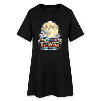 Mondmeditation, Mondachtsamkeit, Spirituell - Frauen T-Shirt-Kleid - Schwarz - Vorne