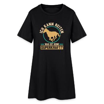 Reiten Pferdeliebhaber Reiterhof Pferde - Frauen T-Shirt-Kleid - Schwarz - Vorne