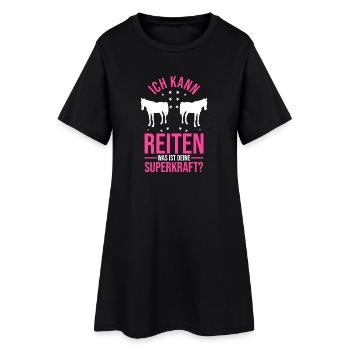 Reiten Pferdeliebhaber Reiterhof Pferde - Frauen T-Shirt-Kleid - Schwarz - Vorne