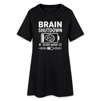 Mode veille Mode veille Humour Batterie vide - Robe T-shirt Femme - noir - Devant