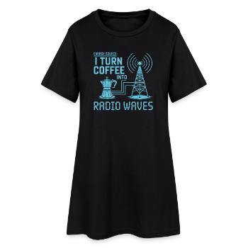 Je transforme le café en ondes radio - Robe T-shirt Femme - noir - Devant