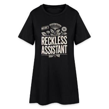 Der rücksichtslose Assistent der Natur - Frauen T-Shirt-Kleid - Schwarz - Vorne