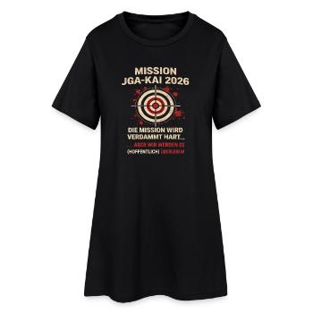 Mission JGA-Kai 2026 Zielscheibe - Frauen T-Shirt-Kleid - Schwarz - Vorne