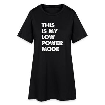 Low Power Mode - Frauen T-Shirt-Kleid - Schwarz - Vorne
