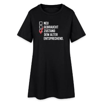 Zustand Dem Alter Entsprechend Oldtimer Geburtstag - Frauen T-Shirt-Kleid - Schwarz - Vorne