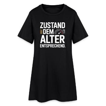 Zustand Dem Alter Entsprechend Oldtimer Geburtstag - Frauen T-Shirt-Kleid - Schwarz - Vorne