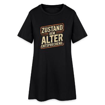 Zustand Dem Alter Entsprechend Oldtimer Geburtstag - Frauen T-Shirt-Kleid - Schwarz - Vorne