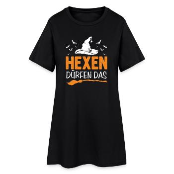Hexen Dürfen Das Halloween  - Frauen T-Shirt-Kleid - Schwarz - Vorne