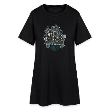 Local Love Berlin - Frauen T-Shirt-Kleid - Schwarz - Vorne