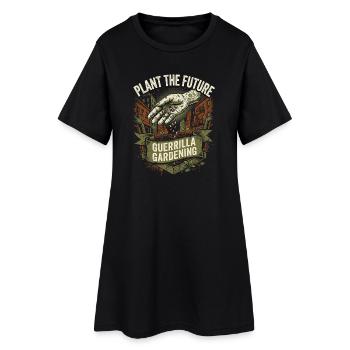 Guerrilla Gardening For Future - Frauen T-Shirt-Kleid - Schwarz - Vorne