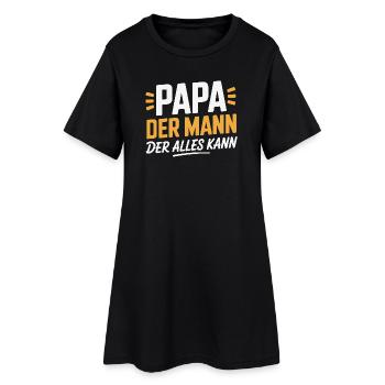 Papa Der Mann Der Alles Kann Geschenk - Frauen T-Shirt-Kleid - Schwarz - Vorne