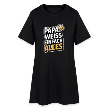 Intelligenter Vater Väter Papa Weiss Einfach Alles - Frauen T-Shirt-Kleid - Schwarz - Vorne