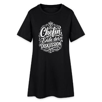 Chefin Ende der Diskussion Design - Frauen T-Shirt-Kleid - Schwarz - Vorne