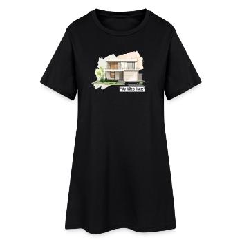 Ultra Modern Family Home Illustration - Women’s T-Shirt Dress - black - Front
