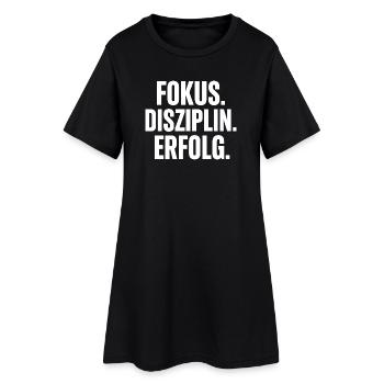 Fokus Disziplin Erfolg Motiv - Frauen T-Shirt-Kleid - Schwarz - Vorne