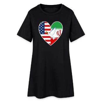 USA Iran Friedenstaube Peace Liebe - Frauen T-Shirt-Kleid - Schwarz - Vorne