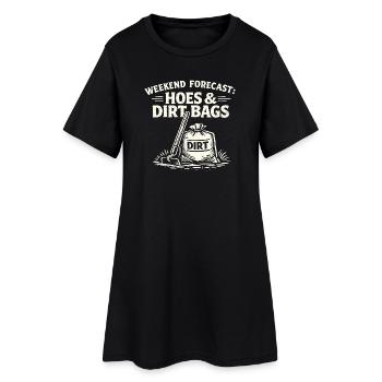 Prévisions du week-end : houes et sacs de terre pour le Gar - Robe T-shirt Femme - noir - Devant