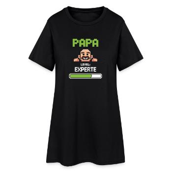 Gamer Papa Level Experte Design - Frauen T-Shirt-Kleid - Schwarz - Vorne