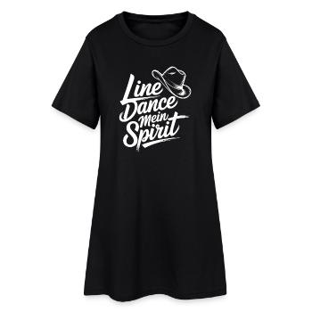 Line Dance Spirit - Frauen T-Shirt-Kleid - Schwarz - Vorne